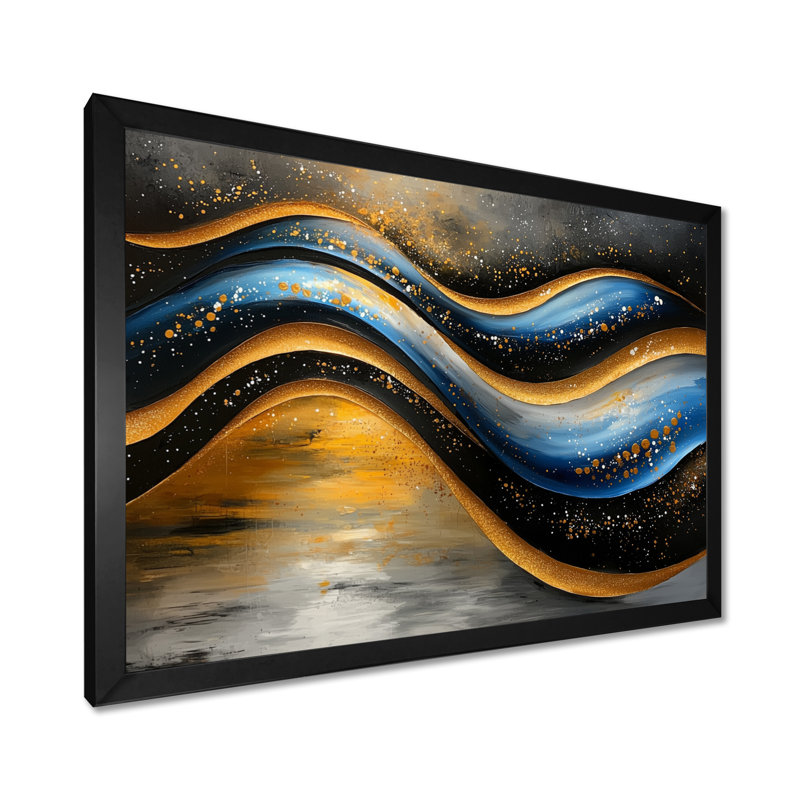 Robicheaux Golden Blue Wave, Reproduction encadrée d'une seule photo, H 30 po x l 40 po, Noir, noir, noir, noir