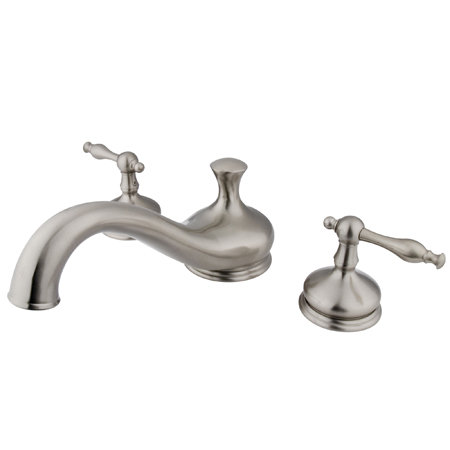 Naples Double Handle Deck Mounted Roman Tub Faucet, Satin Nickel