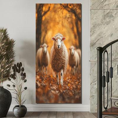 «Sindelar Autumn Wanderers Sheep Portrait II - Sheep», reproduction sur toile encadrée