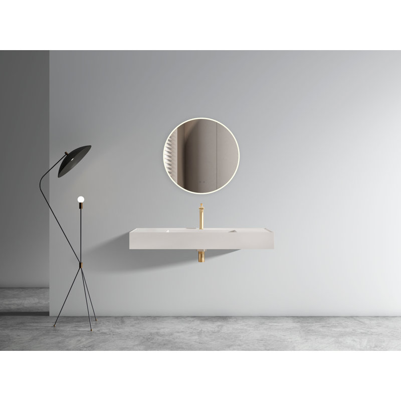 Lavabo de salle de bain rectangulaire en céramique avec trop-plein 18,1 po Abrahams