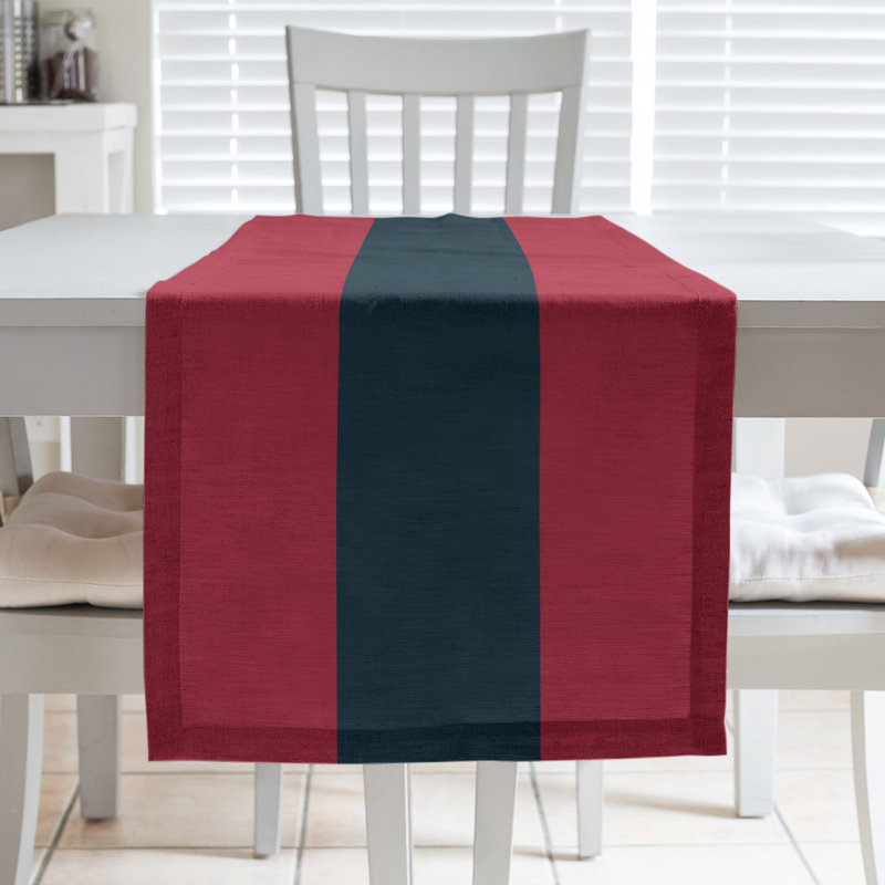 New Orleans Football Stripes Table Runner, 72" x 16", Polyester, Houston Throwback Football Cherry Red/Black