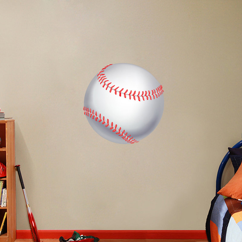 Décalcomanie murale baseball imprimée, H 24 po x l 24 po