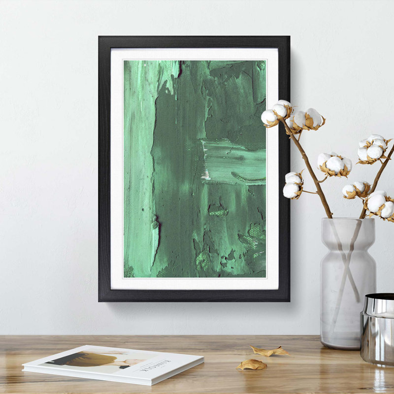 Abstract Art Painting Vol.471 by S.Johnson - Framed Print, 48cm H x 36cm W x 2cm D, Black Framed