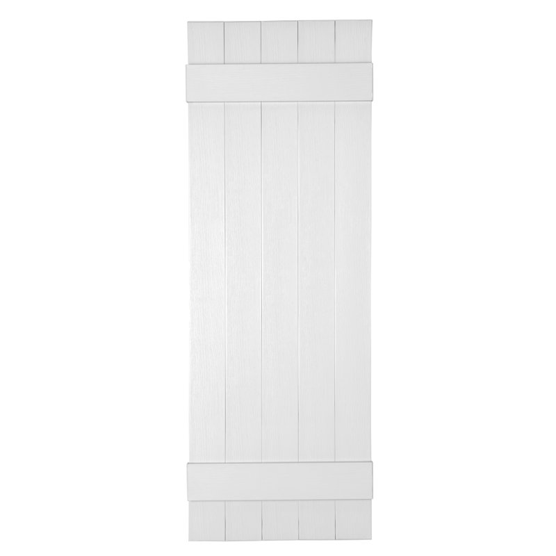 Persiennes personnalisées à 5 planches fermées, 45", Blanc