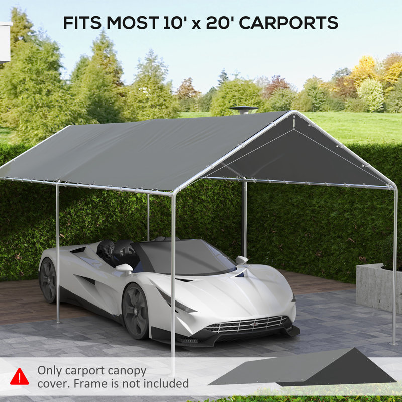 Housse pour auvent de remplacement pour abri d'auto 10 'x 20' Outsunny