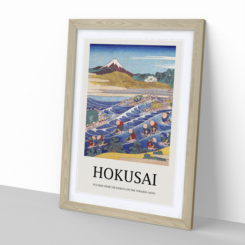Fuji Seen From Kanaya by Katsushika Hokusai - Single Picture Frame Print, 36cm H x 27cm W x 2cm D, Oak Framed