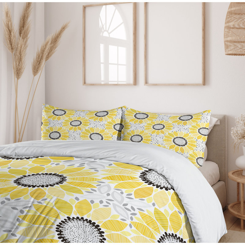 Cottage Americana Polyester Floral Duvet Cover, Queen Duvet Cover + 2 Standard Shams