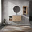 Meuble-lavabo mural avec lavabo et armoire latérale, portes à fermeture douce, armoire combinée-1154733077
