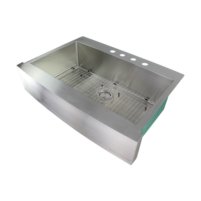 Diamond 35.75'' L Mounting / Installation Required Single Bowl Stainless Steel Kitchen Sink, 4-Hole
