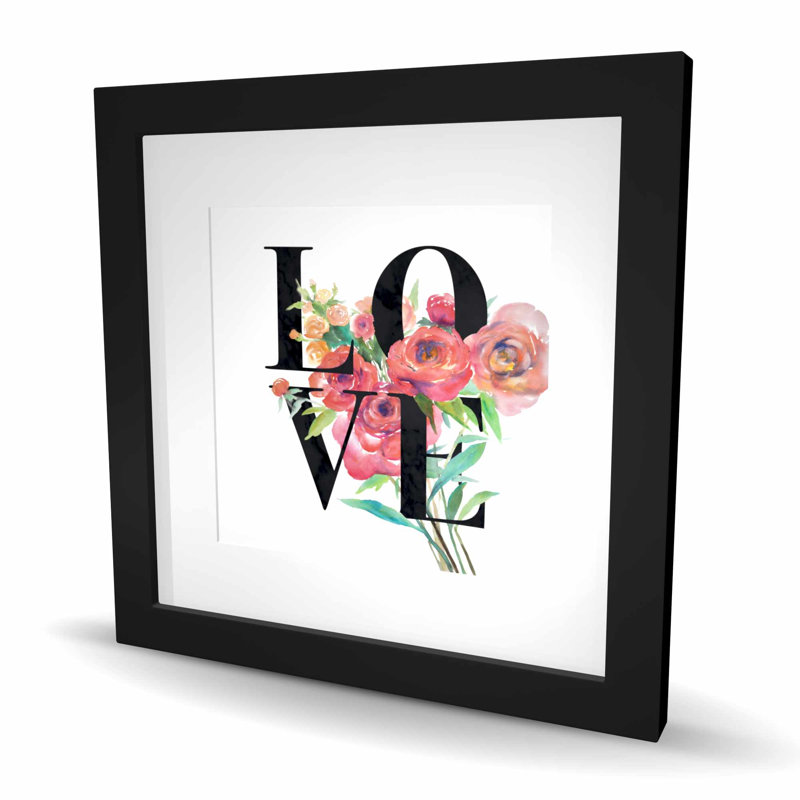 «Love» noir - Motivation chambre à coucher citations, impression encadrée