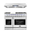 Cosmo 2 Piece Kitchen Appliance Package with 48'' Gas Freestanding Under Cabinet Range Hood