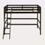 Lit mezzanine simple en bois massif avec échelle-2098491759