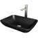 Sottile 18" L x 13" W x 4" H Rectangular Glass Vessel Bathroom Sink with 12" H Faucet