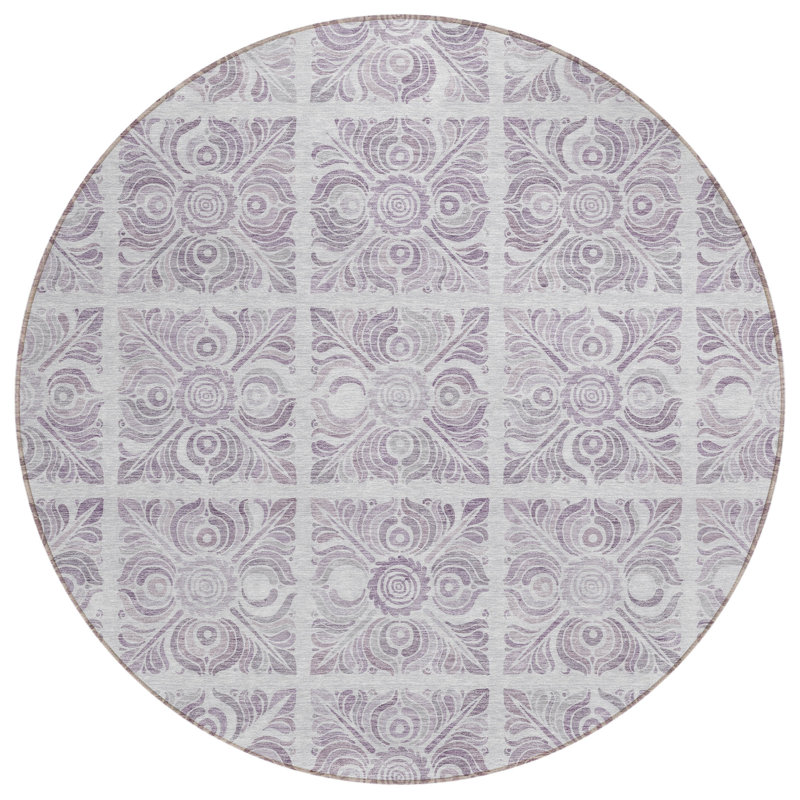  Tapis d'intérieur / extérieur lavables à la machine Malék, Rond 8 pi