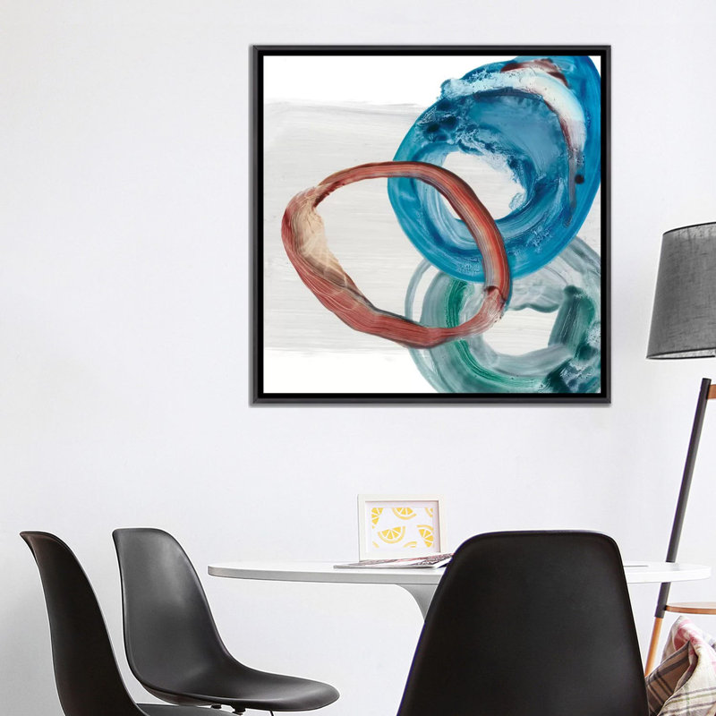 «Overlaps Rings I» par Ethan Harper - reproduction d'art, Toile encadrée noir délavé, H 37 po x l 37 po x P 1,5 po