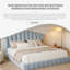 Structure de lit tapissier en velours avec tête de lit en forme de coquille, aucun sommier nécessaire pour la chambre à coucher-1274320436