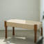 Banc rembourré en noyer foncé-1134742234