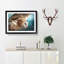 Barn Owl in the Snow in Abstract - Picture Frame Painting Print-55683315-55683316
