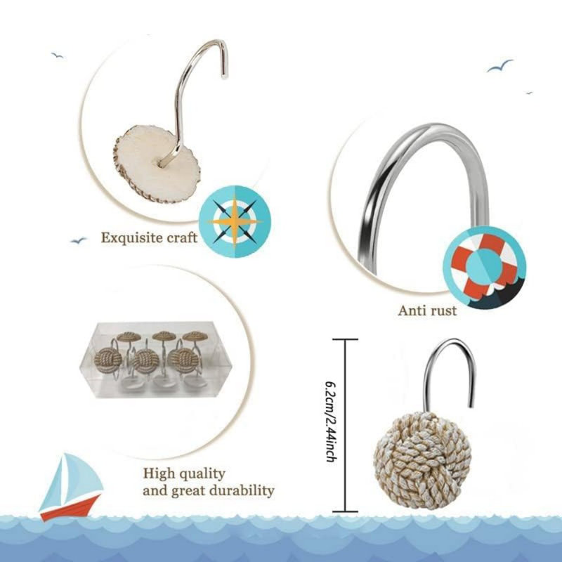 Crochets de rideau de douche Home Home
