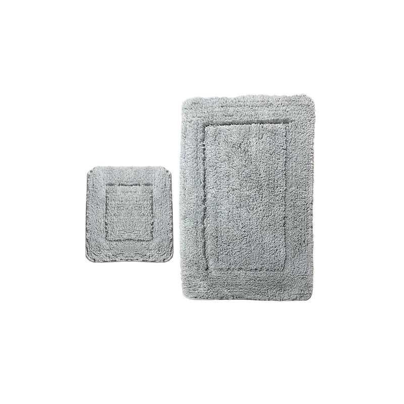 Ensemble de tapis de bain luxueux en coton (2 pièces), gris | Comprend 23,6 po x 39,4 po et 19,7 po x 23,6 po | 100% coton, 1,0 lb / pied carré | Lavable à la machine, doux et absorbant, parfait pour le décor et le confort de la salle de bain
