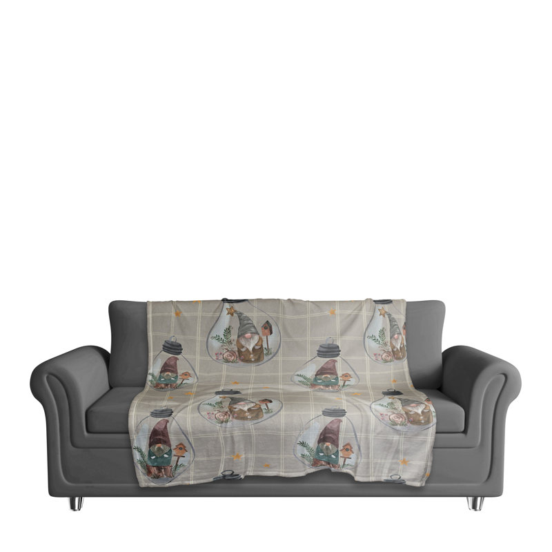 Hand Woven Throw Blanket, Gray/White