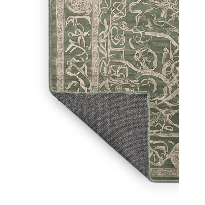 Tapis vert soyeux et moelleux, Rectangle 8 pi x 12 pi
