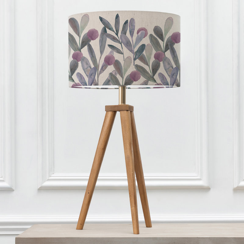Aratus Wood Tripod Lamp, Purple