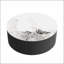 Table basse ronde moderne mobile avec roulettes, 2 tiroirs et plateau en marbre fritté élégant-133526206