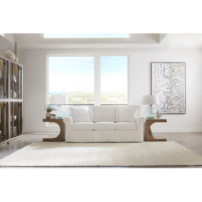 Beatty 84" Round Arm Slipcovered Sofa with Reversible Cushions by Rosecliff Heights
