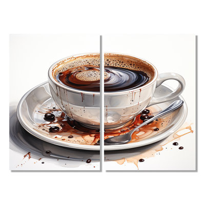 «Brown Coffee Cup Temptation II», art mural traditionnel