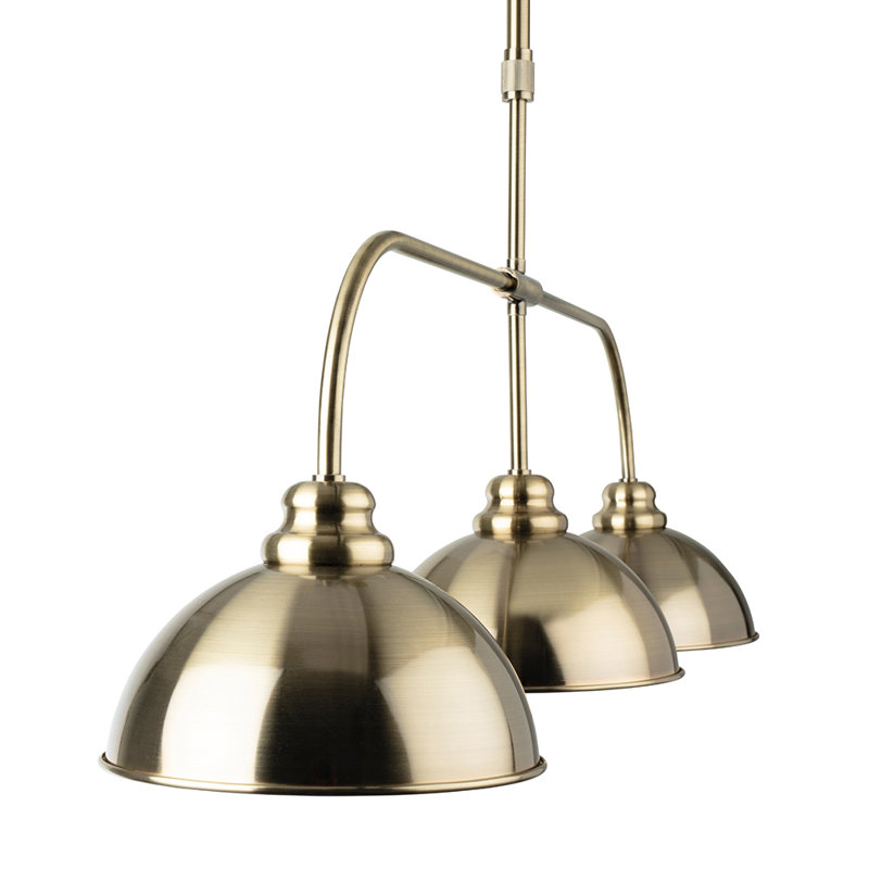 3 - Light Kitchen Island Pendant, Antique Brass