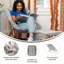 Fauteuil surdimensionné rembourré avec soucoupe et repose-pieds-2002764917
