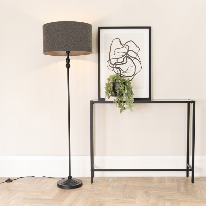 Reselva 151cm Matte Traditional Floor Lamp, Charcoal