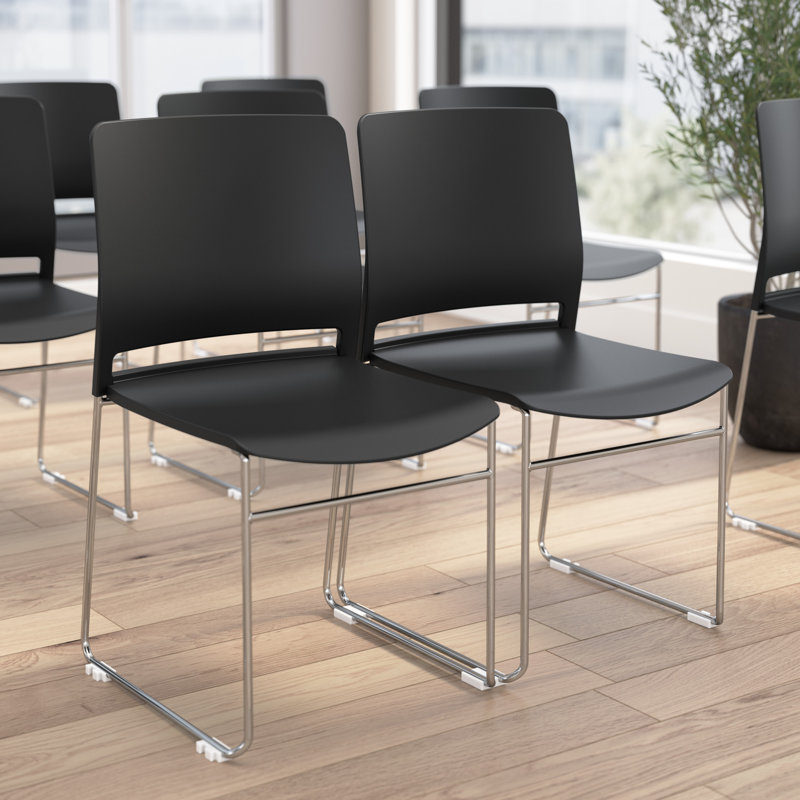Ensemble de 2 chaises empilables Bush Business Furniture Envision, Noir, noir, noir, noir