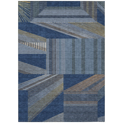 Machine Washable Indoor/Outdoor Chantille ACN2840 Geometric Rug