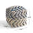 Alina Wool And Cotton Pouf, Natural And Blue