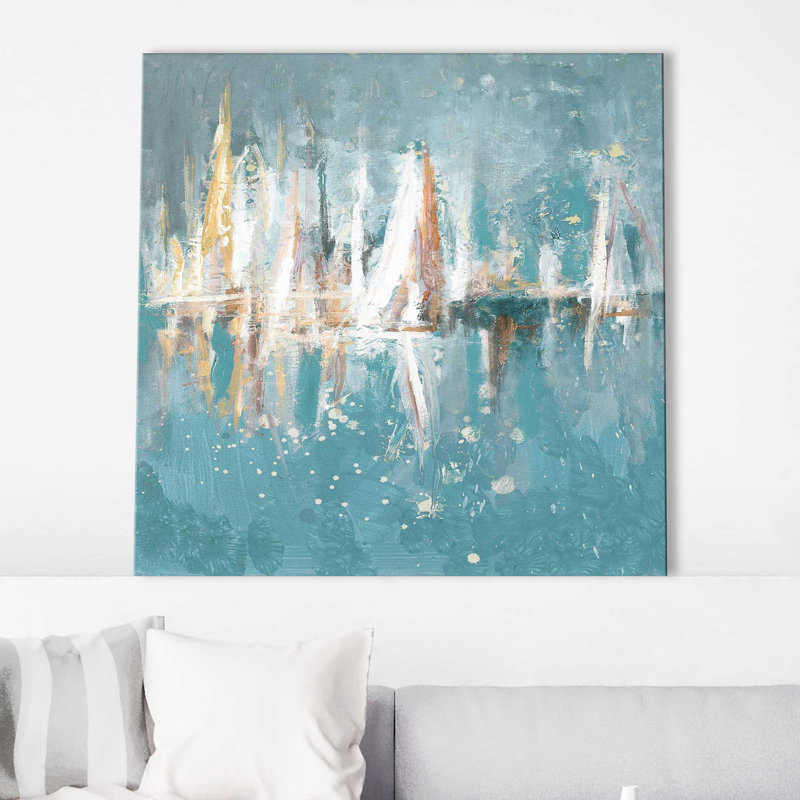 Impression de bateaux, lentement, par Andy Beauchamp, Toile tendue, H 28 po x l 28 po x P 1,5 po