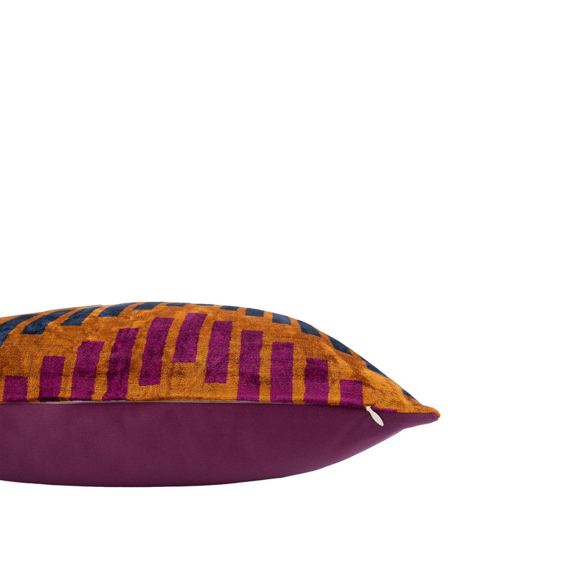 Coussin en velours Jackk Ikat, 20 po x 20 po