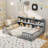 Montessori Floor Bed With Bookcase Storage Shelves & Safety Fence Rails-348732544-348732557