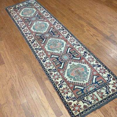  Handmade Kazak Wool Runner