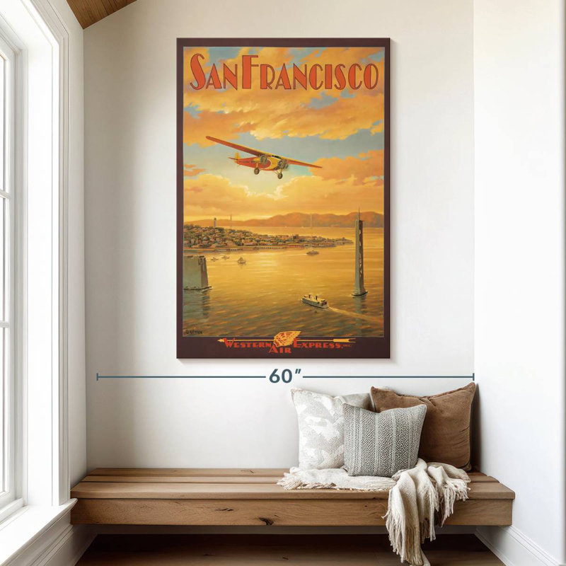 Aime Western Air Express San Francisco California, 51" H x 34" W