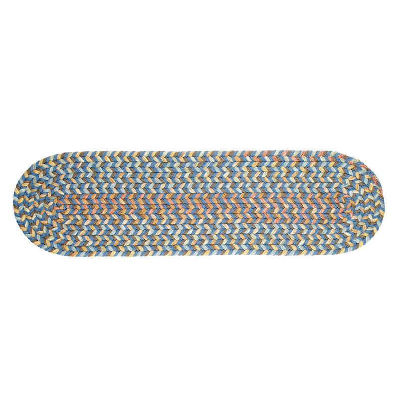 Tapis d’escalier beige Jopling, Bleu