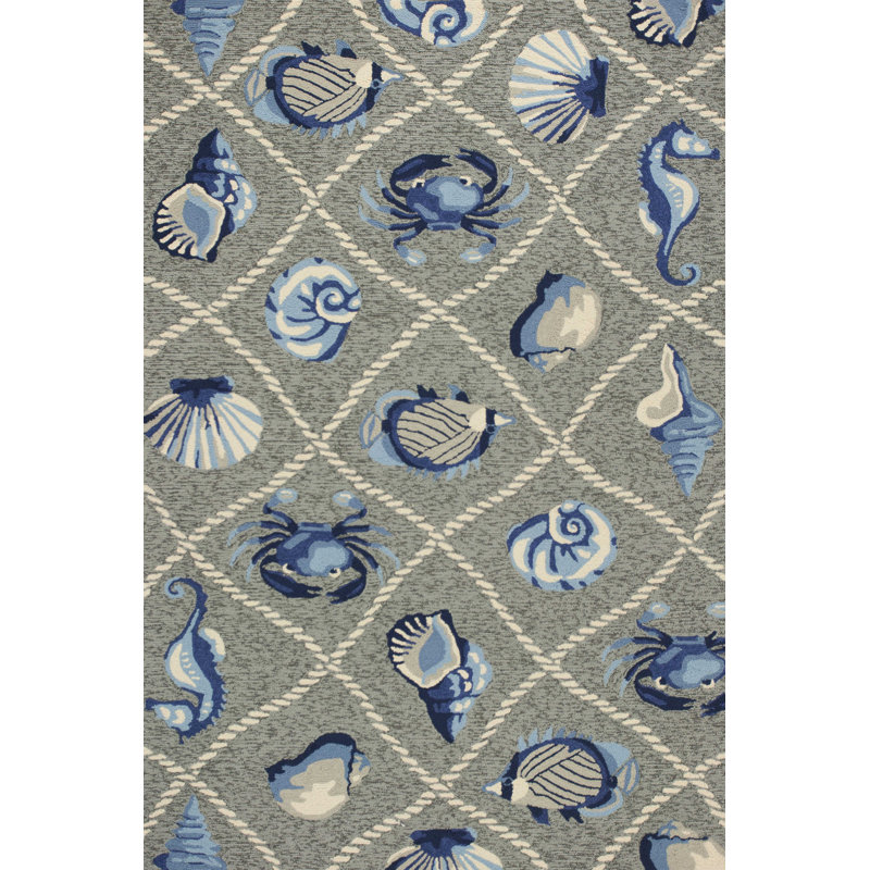 Tapis d'extérieur intérieur fait à la main 2 pi x 3 pi Stradley, Rectangle 7 pi 6 po x 9 pi 6 po