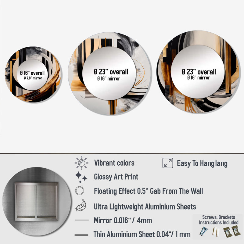 Kaory Metal Round Mirror