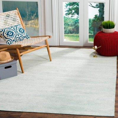 Tapis bleu clair en coton et viscose McArthur Stone Wash