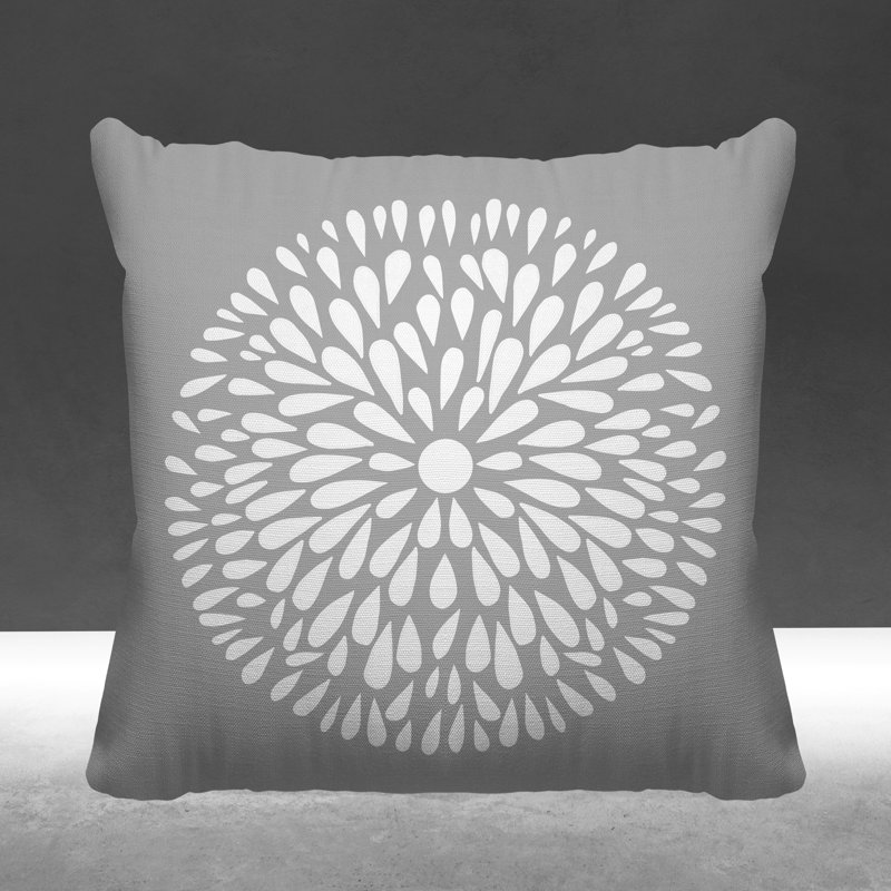 Coussin Pheobe, 17 po x 17 po, Gris, Carré