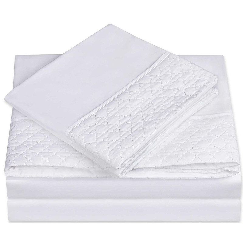 Microfiber Sheet Set, King Sheet Set with 2 Pillowcases, White