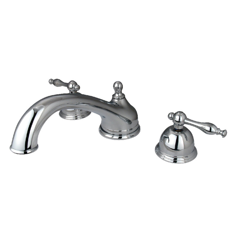 Kingston Brass Vintage Two-Handle 3-Hole Deck Mount Roman Tub Faucet, Polished Chrome