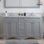 60 po X P 22 po P 35,4 po Meuble-lavabo H blanc avec plateau et lavabo blancs-710862964