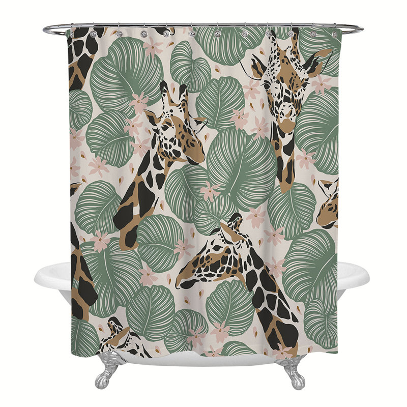 Rideau de douche simple à motif floral, H 83 po x l 70 po